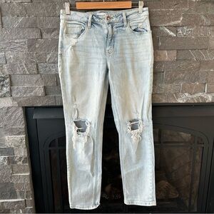Studio Blue Distressed Straight Leg Jeans